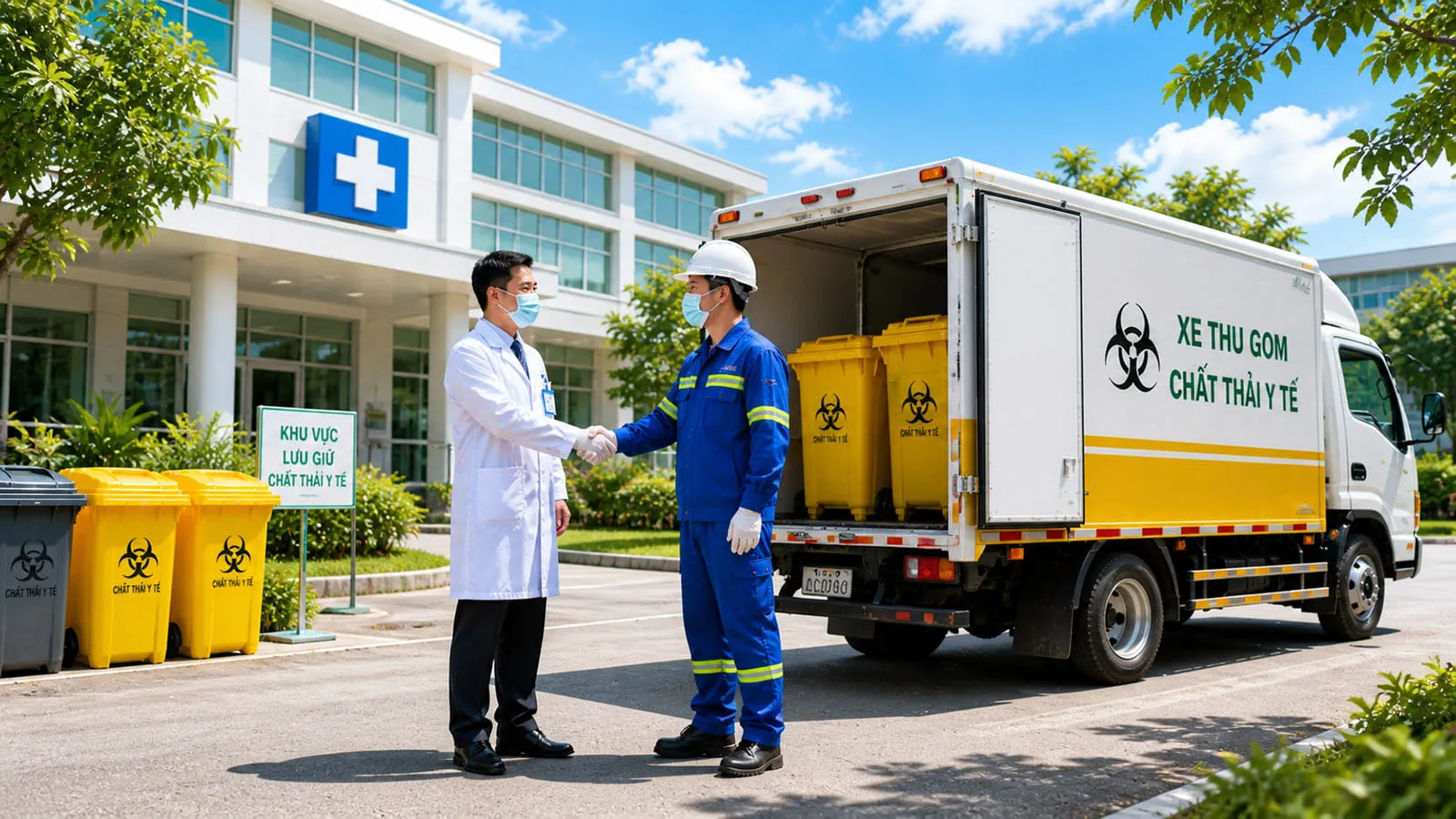 Xe tải vận chuyển và xử lý chất thải y tế